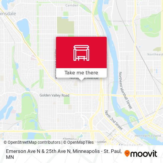 Emerson Ave N & 25th Ave N map