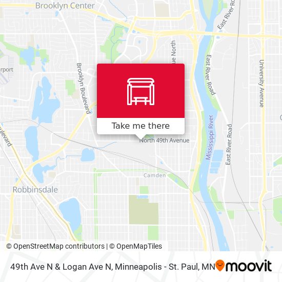 49th Ave N & Logan Ave N map