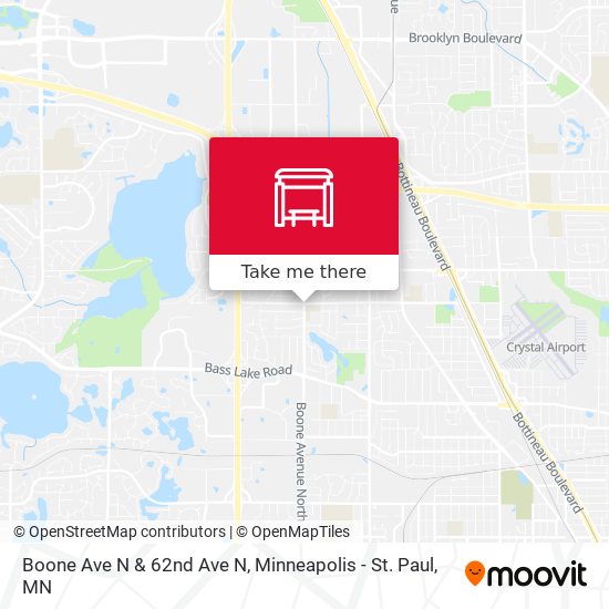 Boone Ave N & 62nd Ave N map