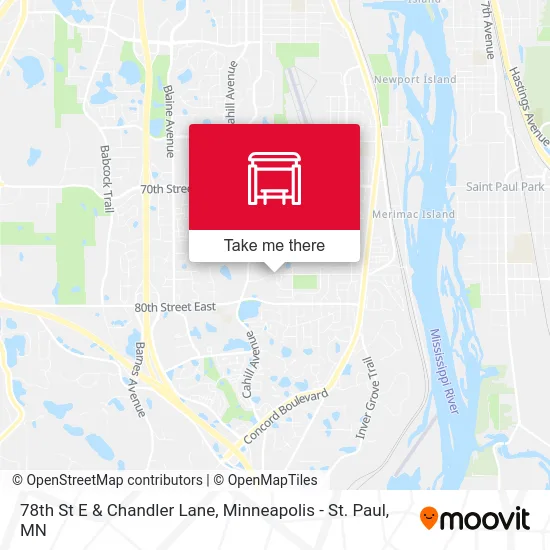 78th St E & Chandler Lane map