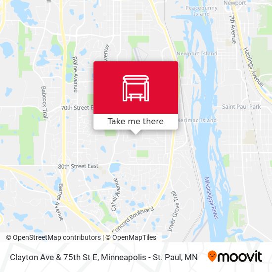 Clayton Ave & 75th St E map