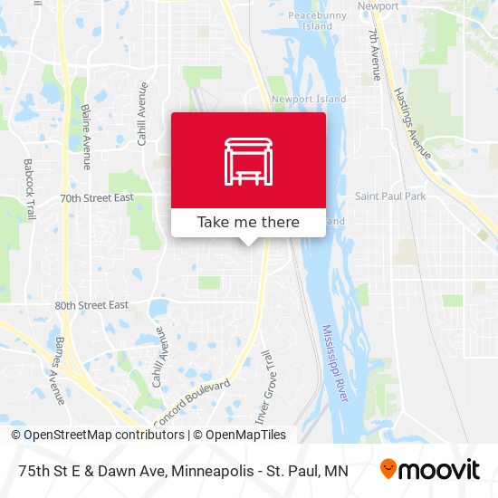 75th St E & Dawn Ave map