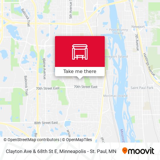 Clayton Ave & 68th St E map