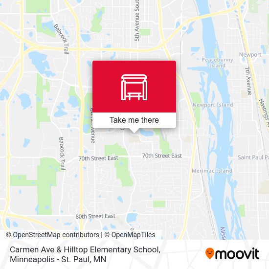 Carmen Ave & Hilltop Elementary School map