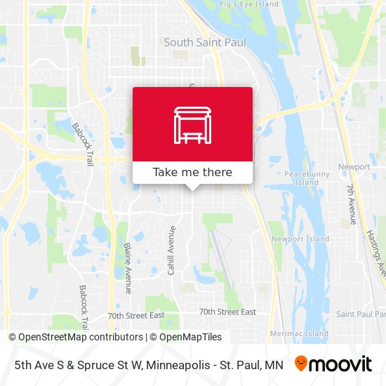 5th Ave S & Spruce St W map