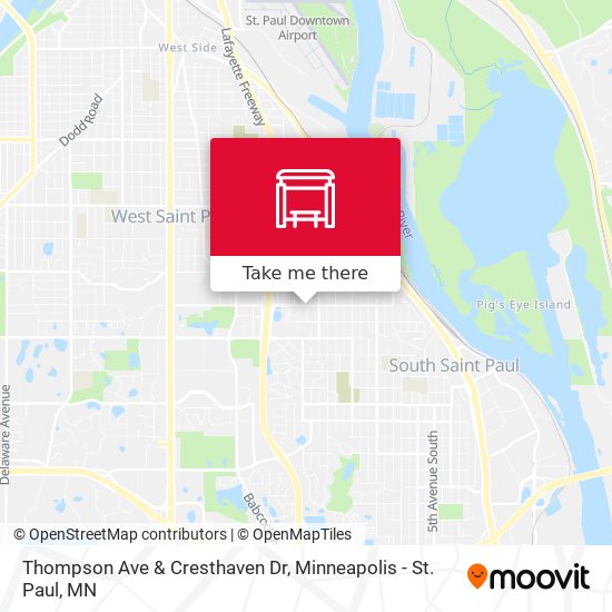 Thompson Ave & Cresthaven Dr map