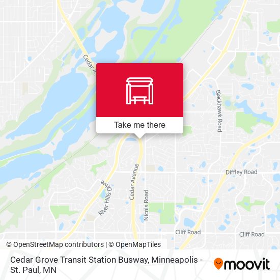 Cedar Grove Transit Station Busway map