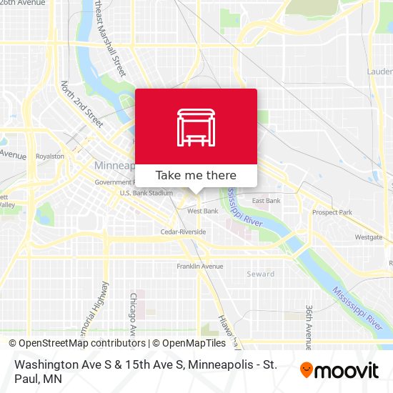 Washington Ave S & 15th Ave S map