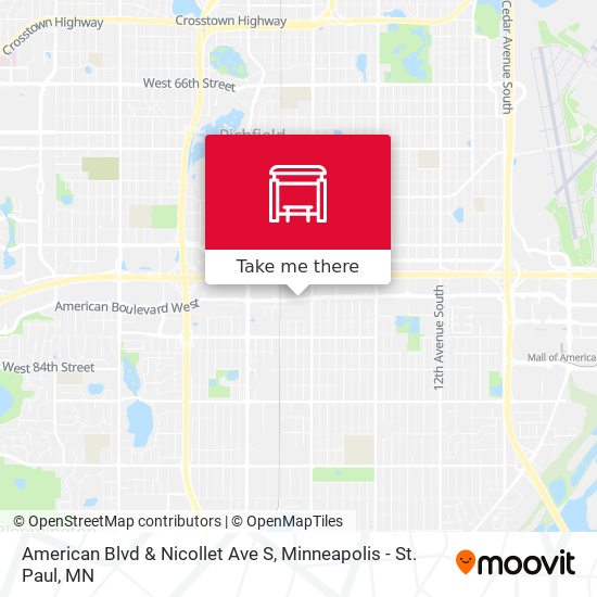 American Blvd & Nicollet Ave S map
