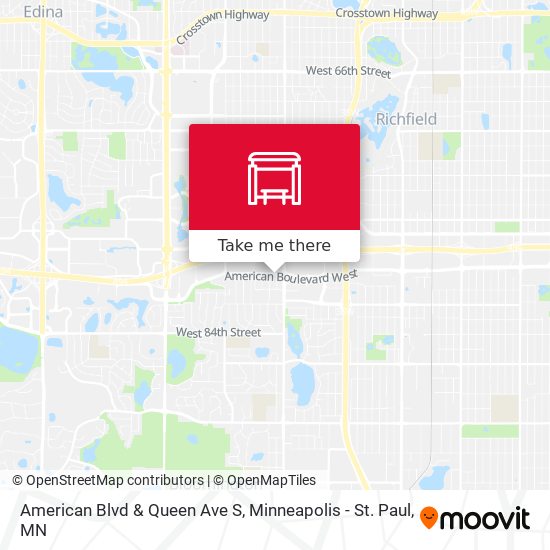 American Blvd & Queen Ave S map