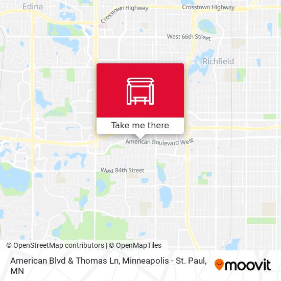 Mapa de American Blvd & Thomas Ln
