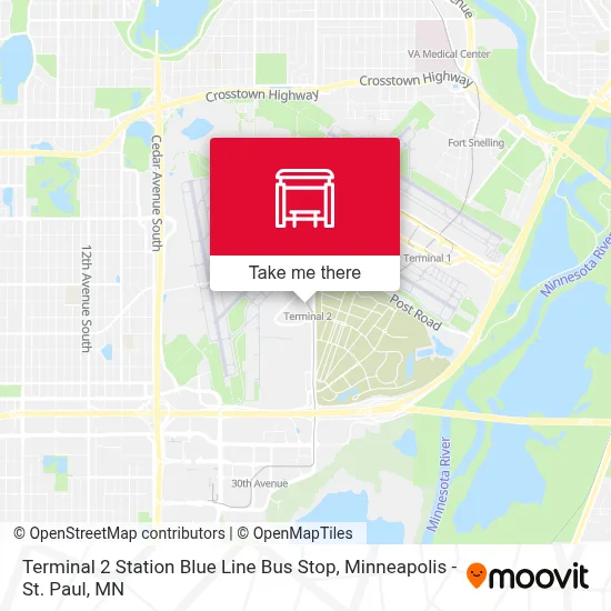 Terminal 2 Station Blue Line Bus Stop map