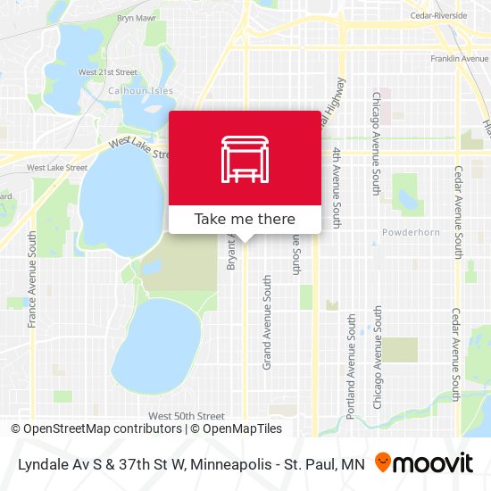 Lyndale Av S & 37th St W map