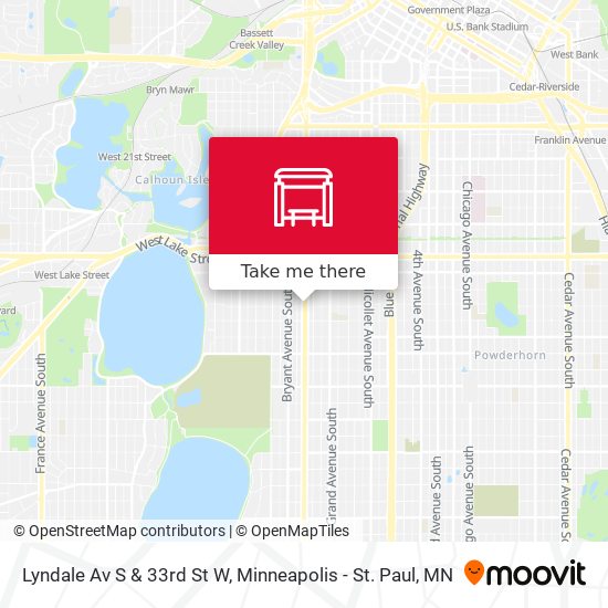 Mapa de Lyndale Av S & 33rd St W