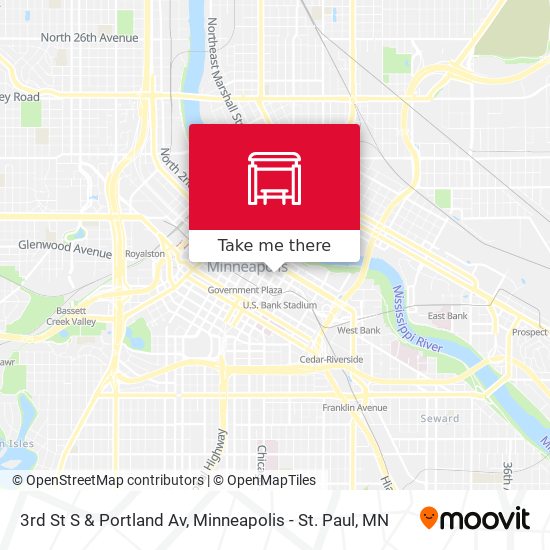 3rd St S & Portland Av map