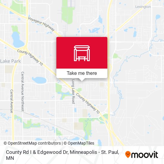 County Rd I & Edgewood Dr map