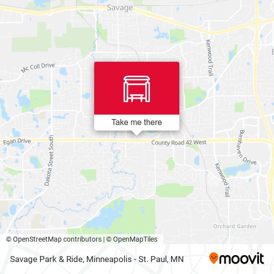 Savage Park & Ride map