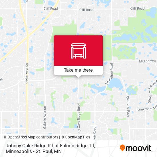 Johnny Cake Ridge Rd at Falcon Ridge Trl map