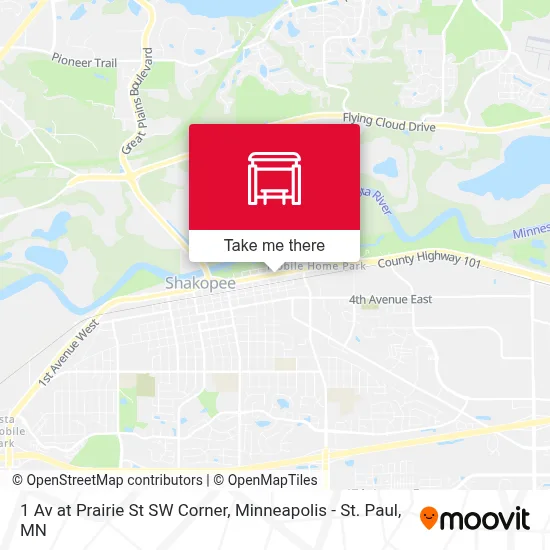 1 Av at Prairie St SW Corner map
