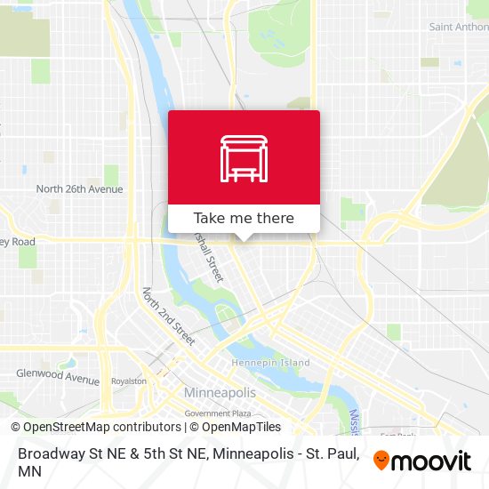 Broadway St NE & 5th St NE map