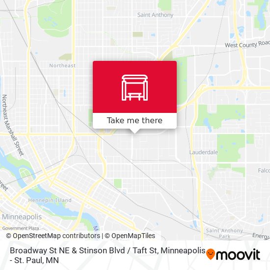 Broadway St NE & Stinson Blvd / Taft St map