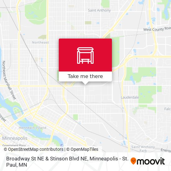 Broadway St NE & Stinson Blvd NE map