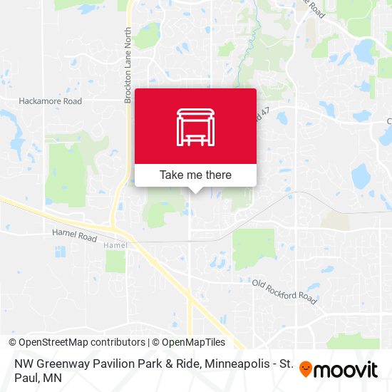 NW Greenway Pavilion Park & Ride map