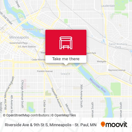 Riverside Ave & 9th St S map