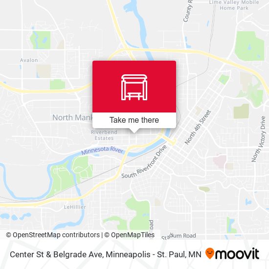 Center St & Belgrade Ave map