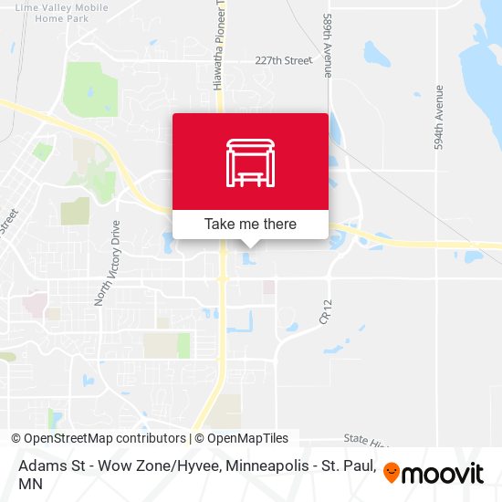 Mapa de Adams St - Wow Zone/Hyvee