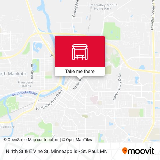 N 4th St & E Vine St map