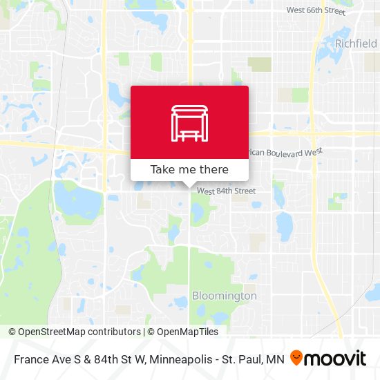 France Ave S & 84th St W map