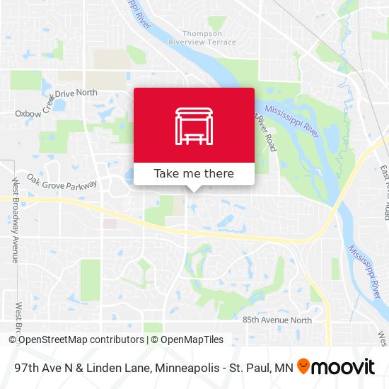 97th Ave N & Linden Lane map