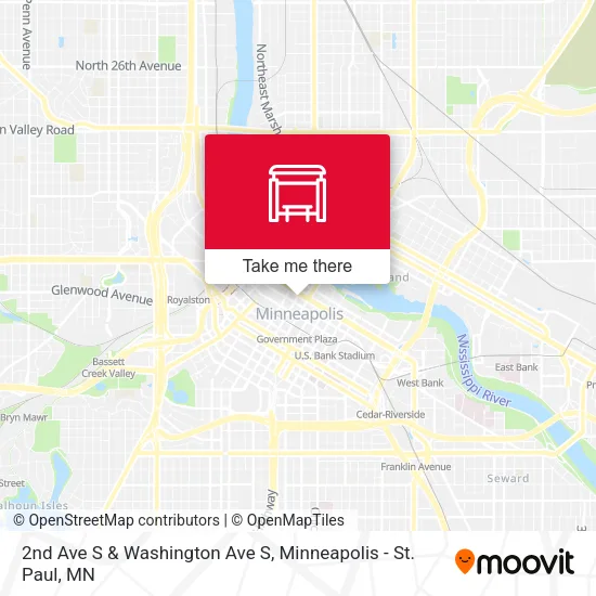 2nd Ave S & Washington Ave S map