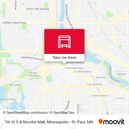 Mapa de 7th St S & Nicollet Mall