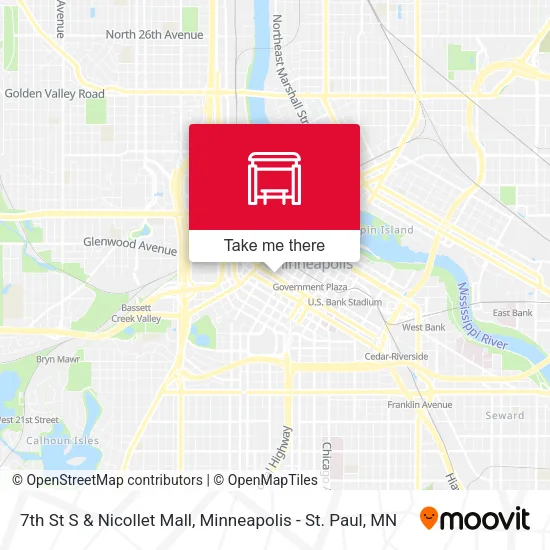 Mapa de 7th St S & Nicollet Mall