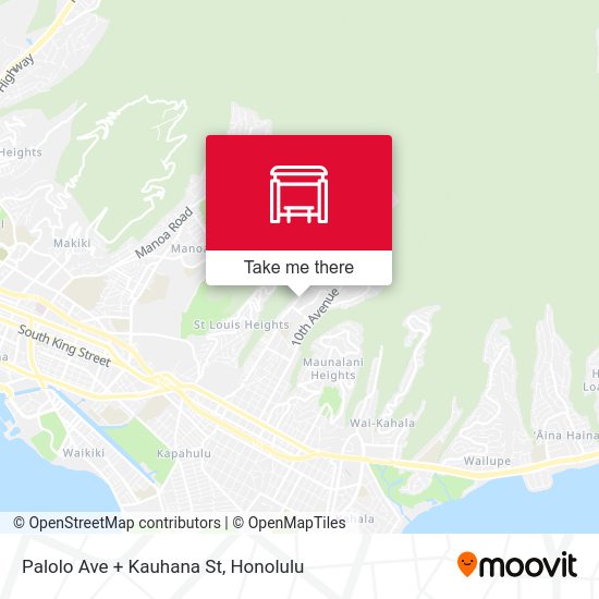 Palolo Ave + Kauhana St map