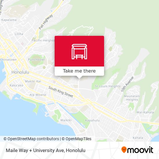 Maile Way + University Ave map