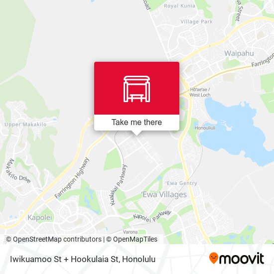Iwikuamoo St + Hookulaia St map