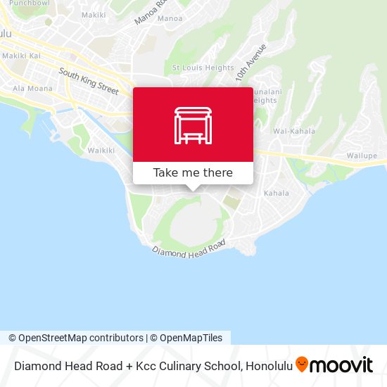 Mapa de Diamond Head Road + Kcc Culinary School