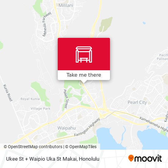 Ukee St + Waipio Uka St Makai map