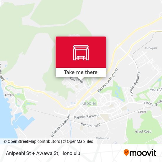Anipeahi St + Awawa St map