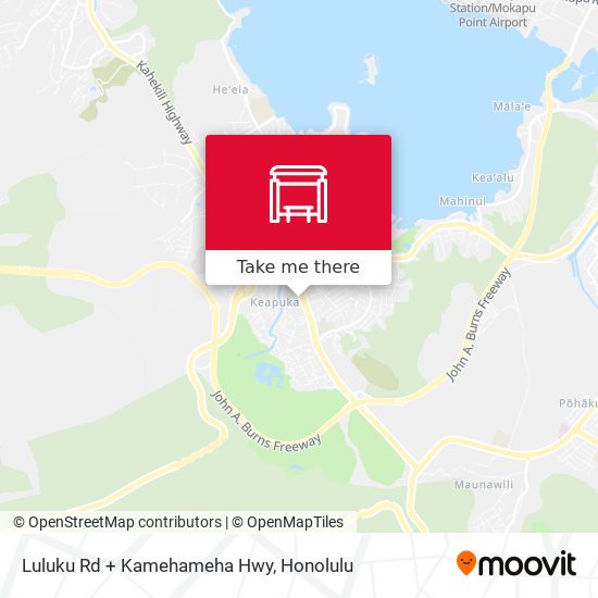 Luluku Rd + Kamehameha Hwy map