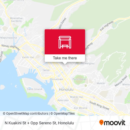 N Kuakini St + Opp Sereno St map