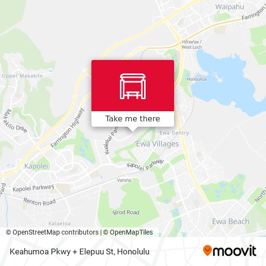 Keahumoa Pkwy + Elepuu St map