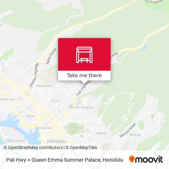Pali Hwy + Queen Emma Summer Palace map