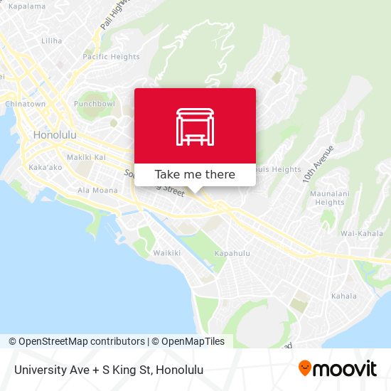 University Ave + S King St map