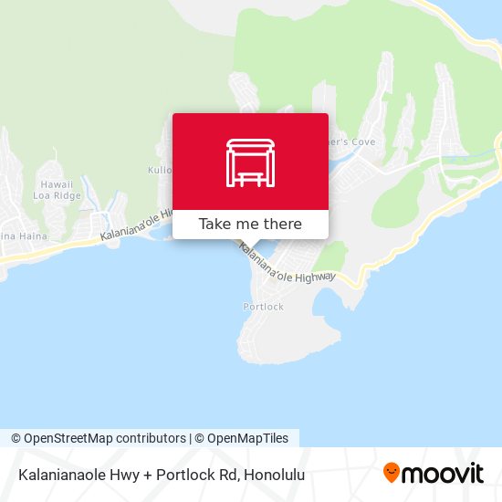 Kalanianaole Hwy + Portlock Rd map