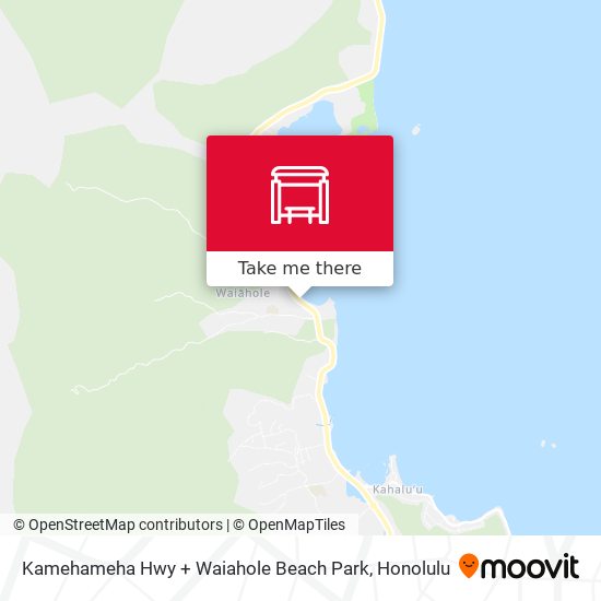 Kamehameha Hwy + Waiahole Beach Park map