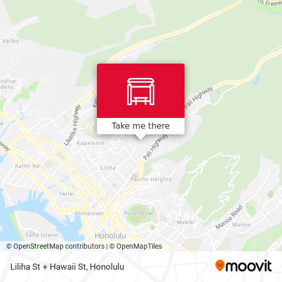 Liliha St + Hawaii St map